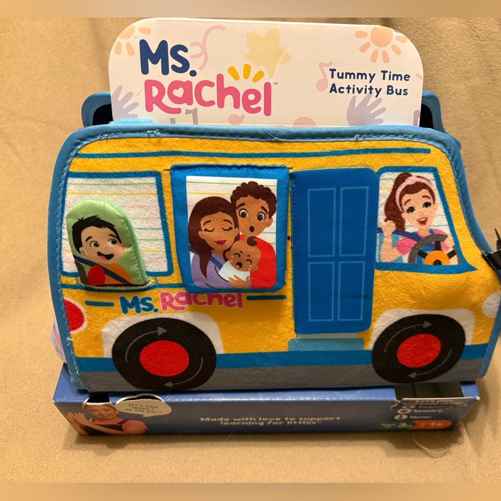 Ms Rachel Tummy Time Activity Bus - Blue and Yellow
